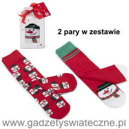 Skarpety świąteczne w bałwanki